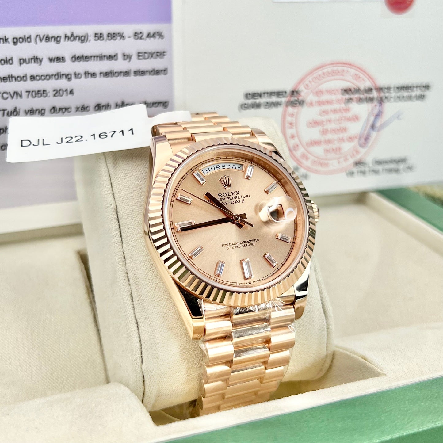 Rolex Day-Date 40 Rose Gold 228235 champagne Gold Filled 18k from GM Factory