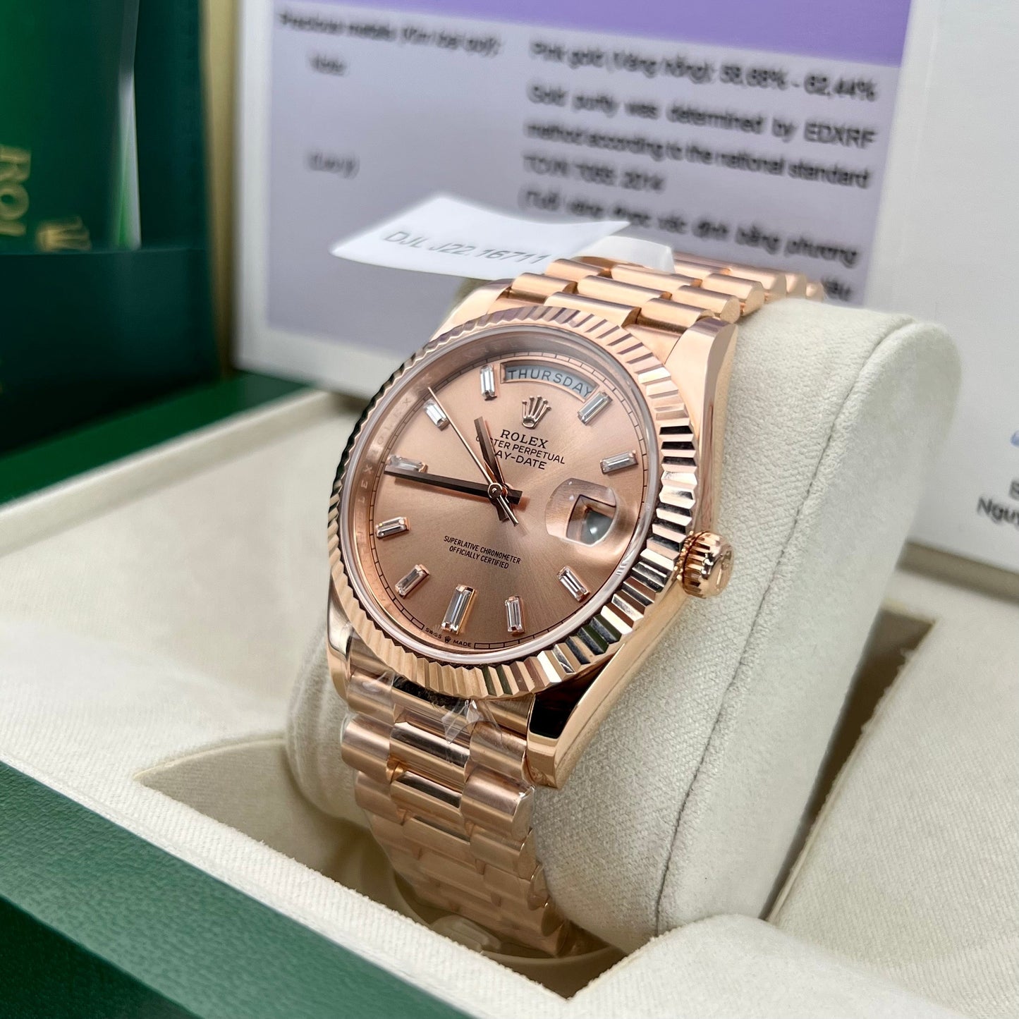 Rolex Day-Date 40 Or Rose 228235 champagne Gold Filled 18k de GM Factory