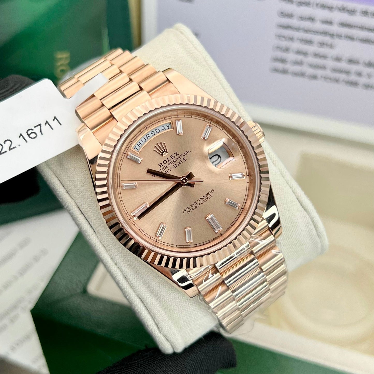 Rolex Day-Date 40 Or Rose 228235 champagne Gold Filled 18k de GM Factory