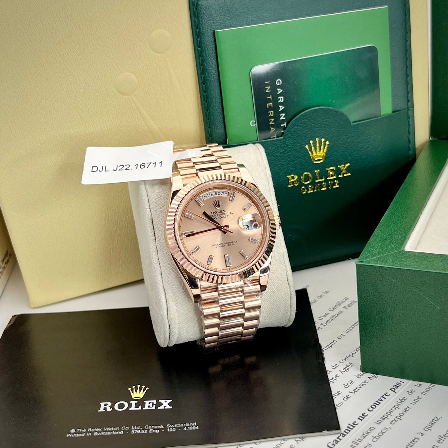 Rolex Day-Date 40 Or Rose 228235 champagne Gold Filled 18k de GM Factory