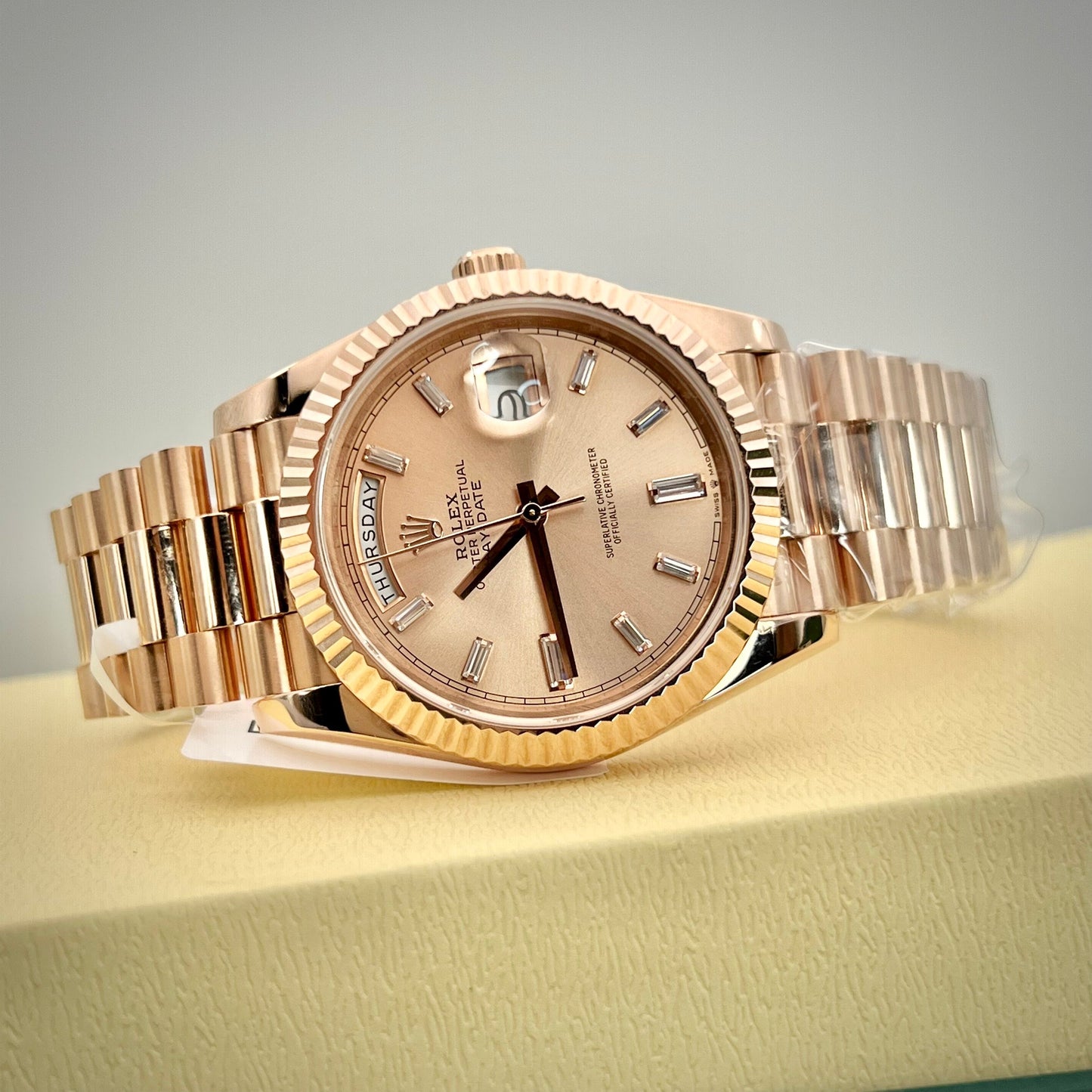 Rolex Day-Date 40 Rose Gold 228235 champagne Gold Filled 18k from GM Factory