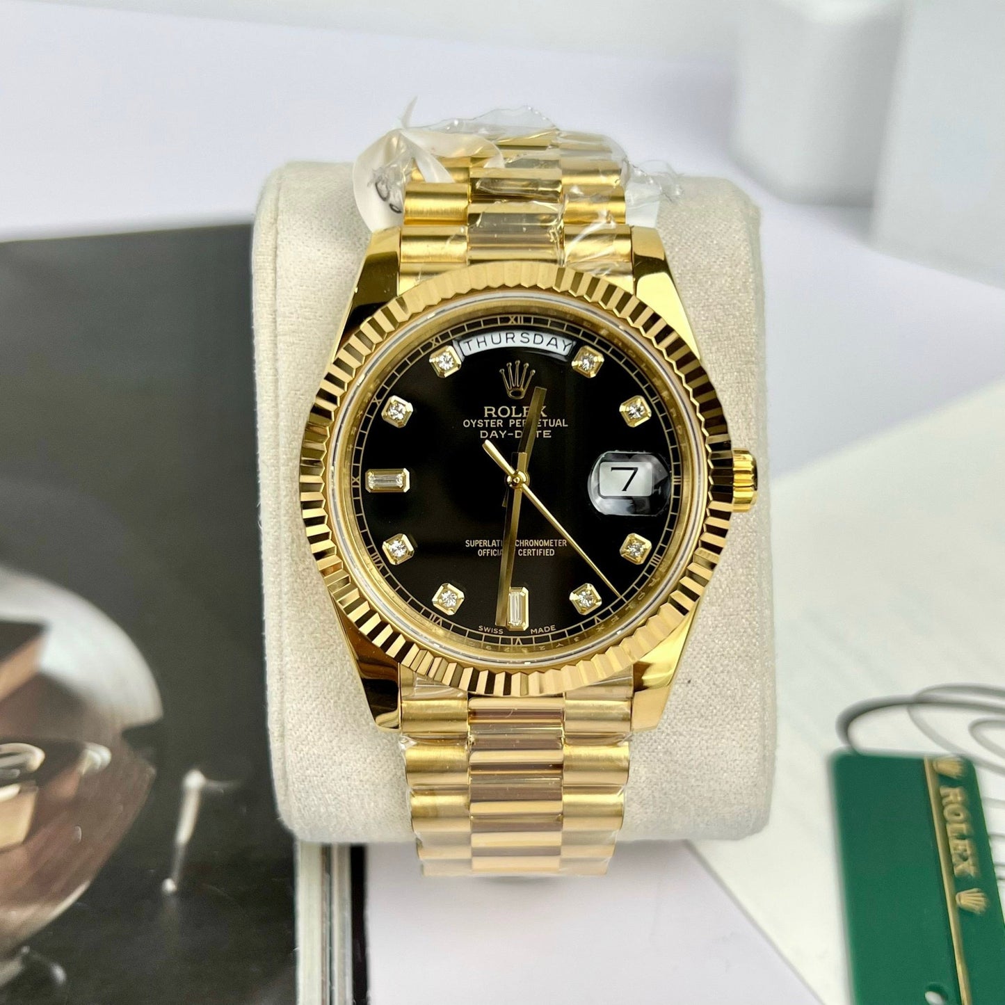 Montre Rolex Day-Date 36 en or 118238-0111 remplie d'or 18 carats avec 153 grammes de GM Factory