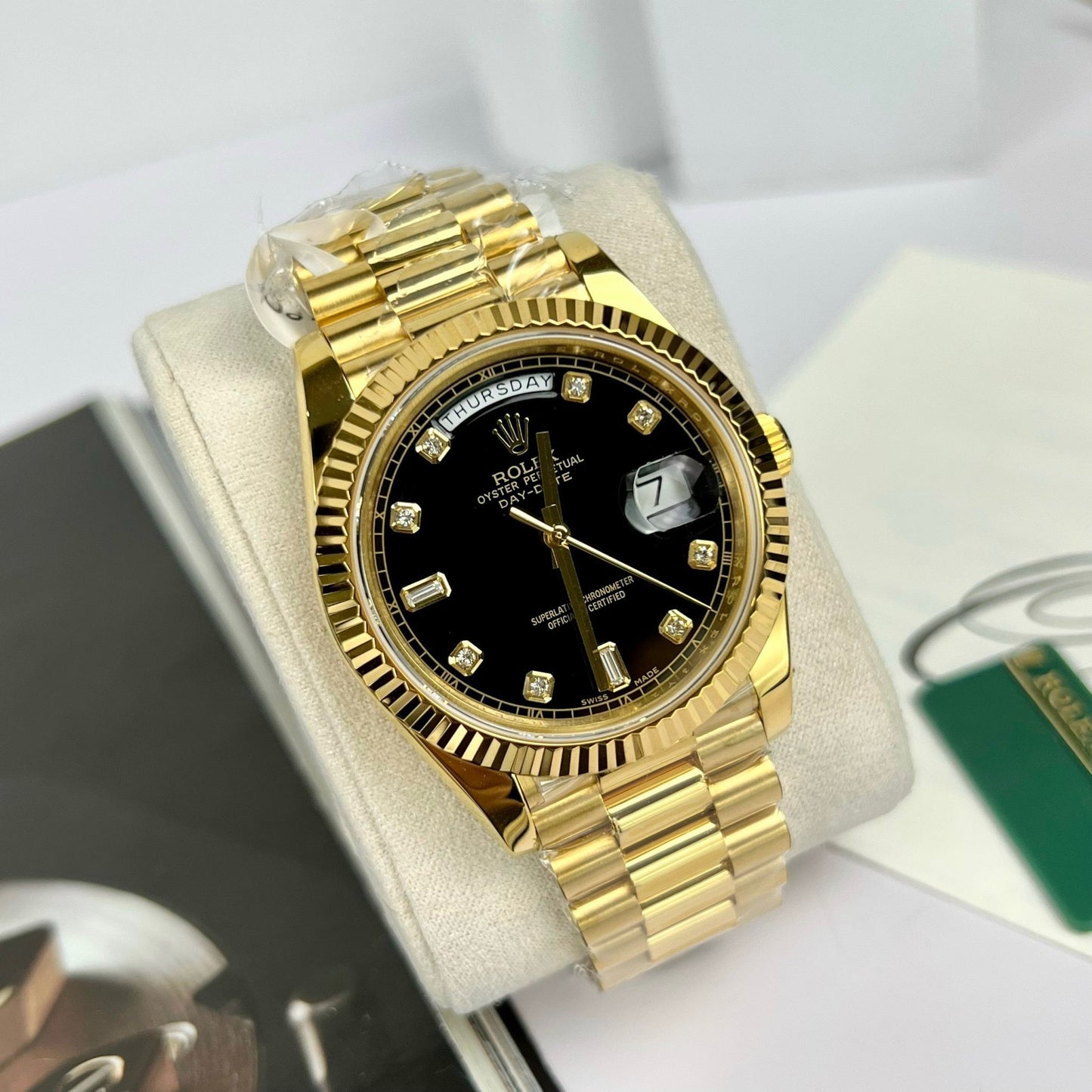 Montre Rolex Day-Date 36 en or 118238-0111 plaquée or 18 carats avec 130 grammes de GM Factory