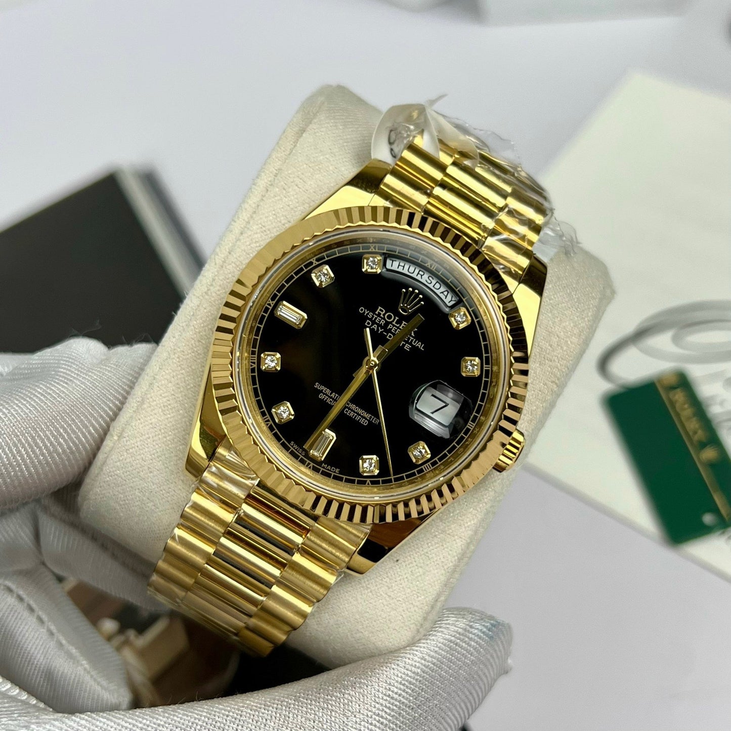 Montre Rolex Day-Date 36 en or 118238-0111 plaquée or 18 carats avec 130 grammes de GM Factory