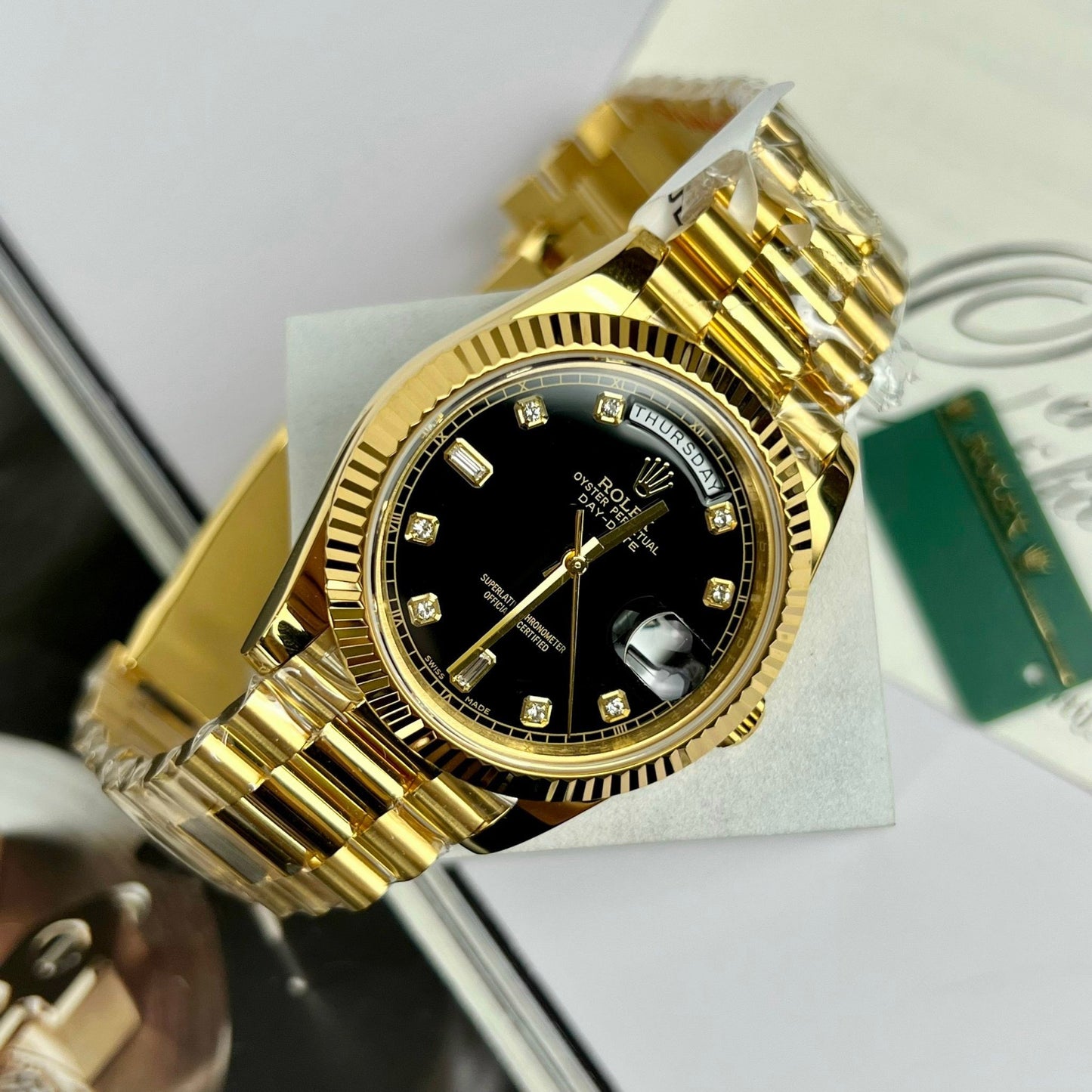 Montre Rolex Day-Date 36 en or 118238-0111 plaquée or 18 carats avec 130 grammes de GM Factory