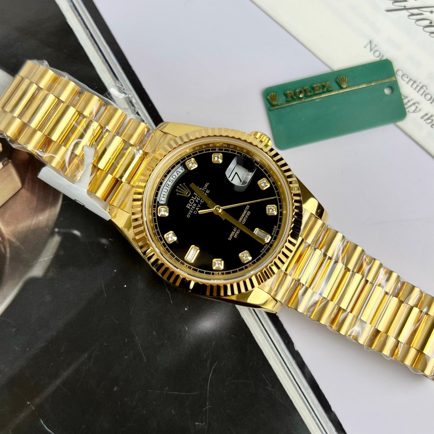 Montre Rolex Day-Date 36 en or 118238-0111 remplie d'or 18 carats avec 153 grammes de GM Factory