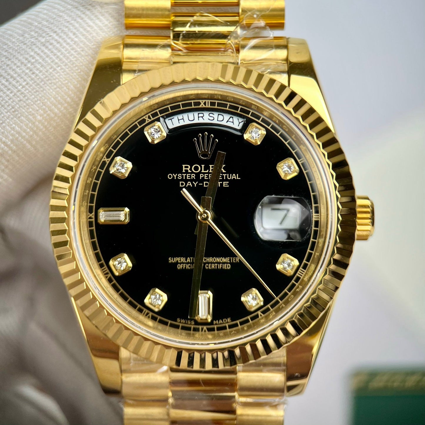 Montre Rolex Day-Date 36 en or 118238-0111 plaquée or 18 carats avec 130 grammes de GM Factory