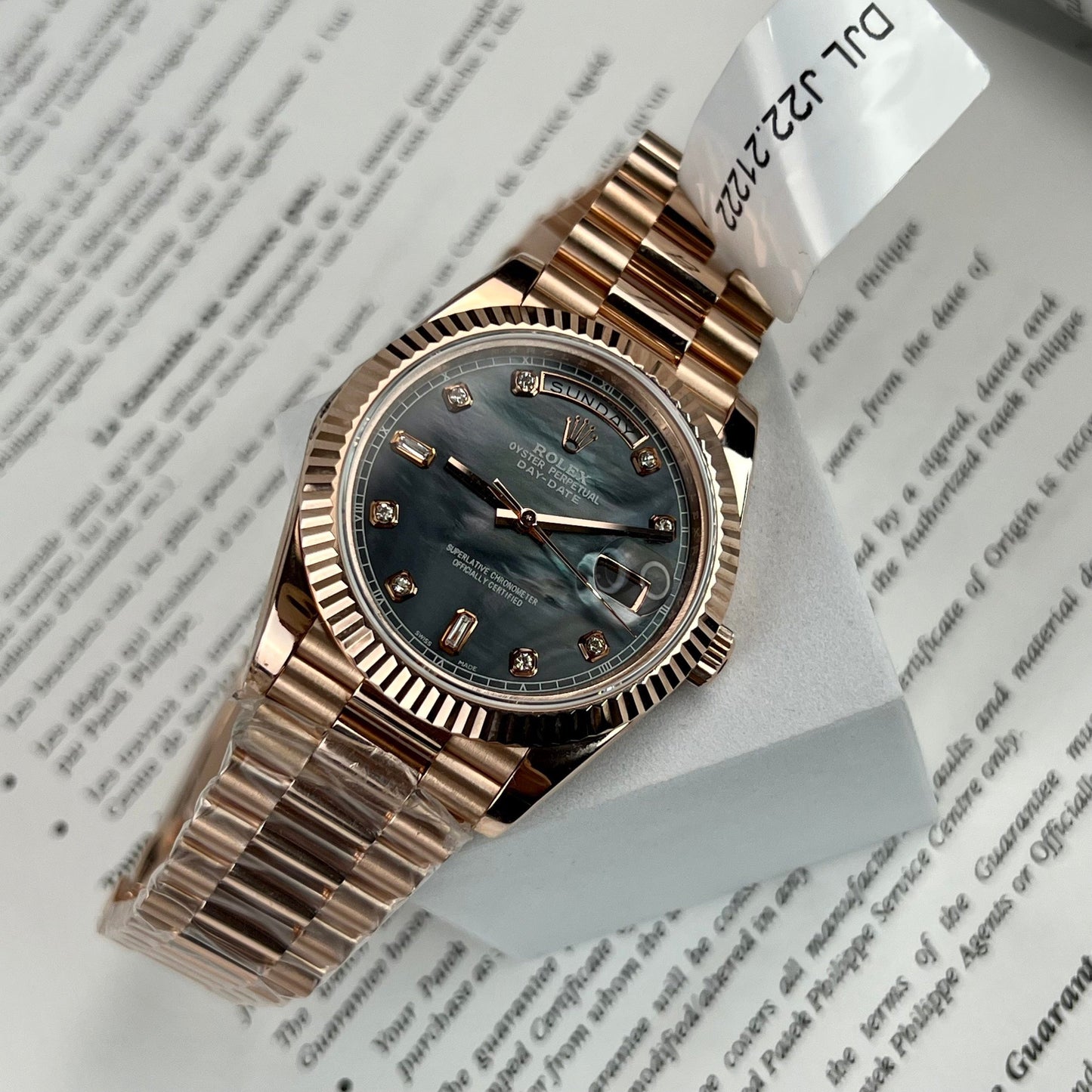 Rolex Day-Date Or Rose Cadran Diamant Rose 36 mm 128235 Meilleure édition 1:1 revêtue d'or rose 18 carats 130 grammes