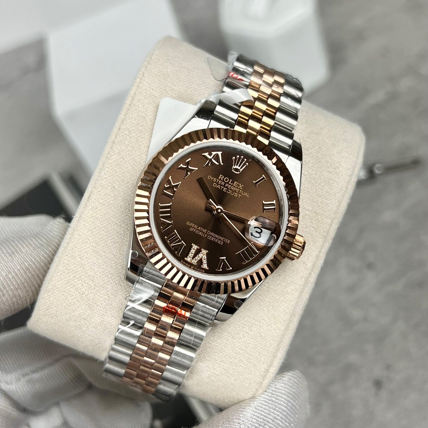 Rolex Datejust 31 Montre à cadran chocolat 178271 meilleure édition 1:1 en or rose recouvert de 18 carats GM