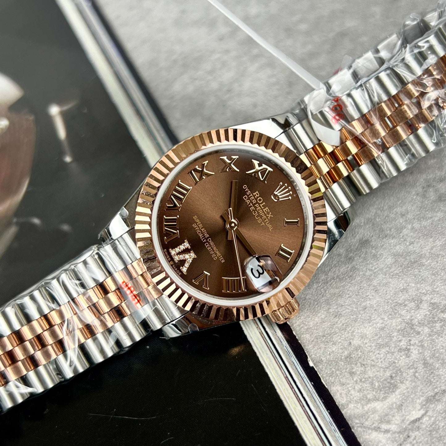 Rolex Datejust 31 Montre à cadran chocolat 178271 meilleure édition 1:1 en or rose recouvert de 18 carats GM