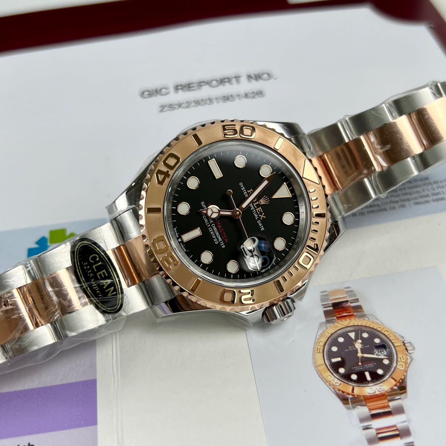 Montre pour homme Rolex Yacht-Master 40 en or Everose 18 carats Oystersteel 116621-0002 Meilleure édition 1: 1