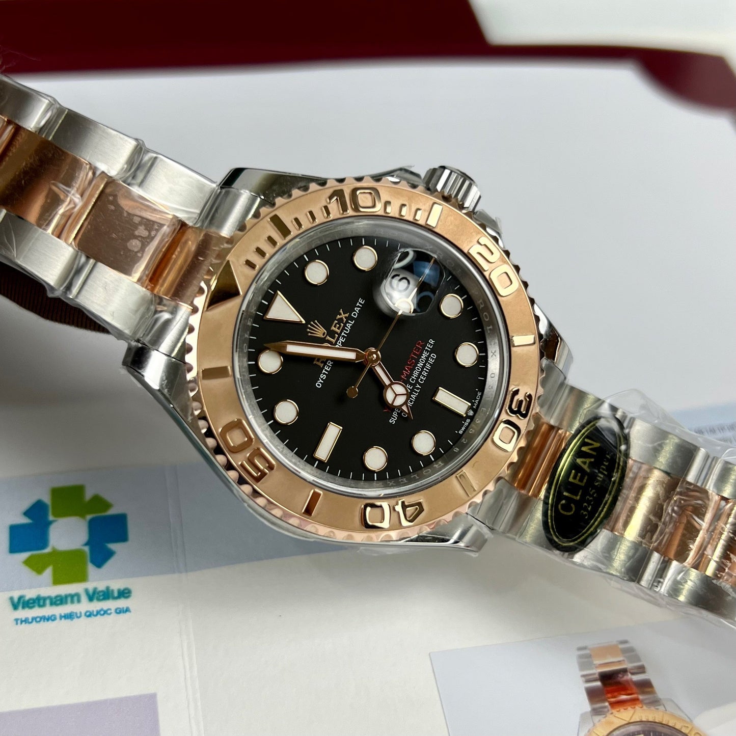 Montre pour homme Rolex Yacht-Master 40 en or Everose 18 carats Oystersteel 116621-0002 Meilleure édition 1: 1