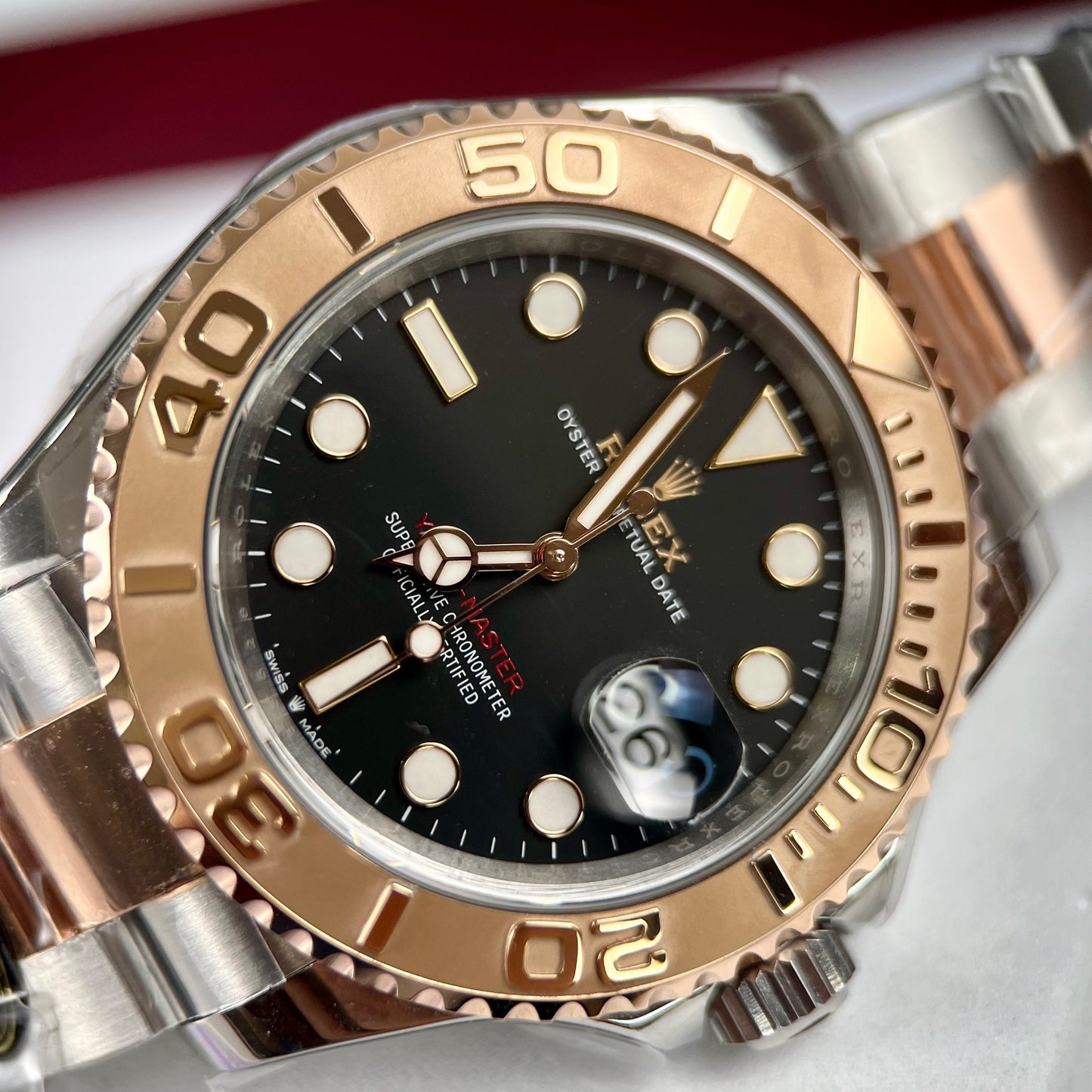 Rolex Yacht-Master 40 beschichtete 18-Karat-Everose-Gold-Oystersteel-Herrenuhr 116621-0002, beste 1:1-Edition