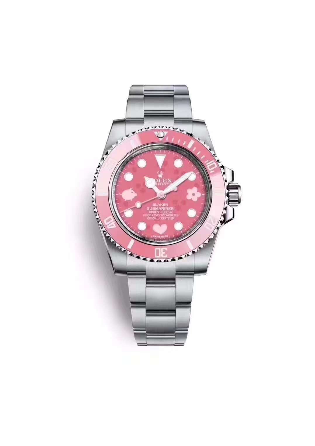 Rolex Submariner BLAKEN Pink Pig Steel sans date Mouvement Swiss Original