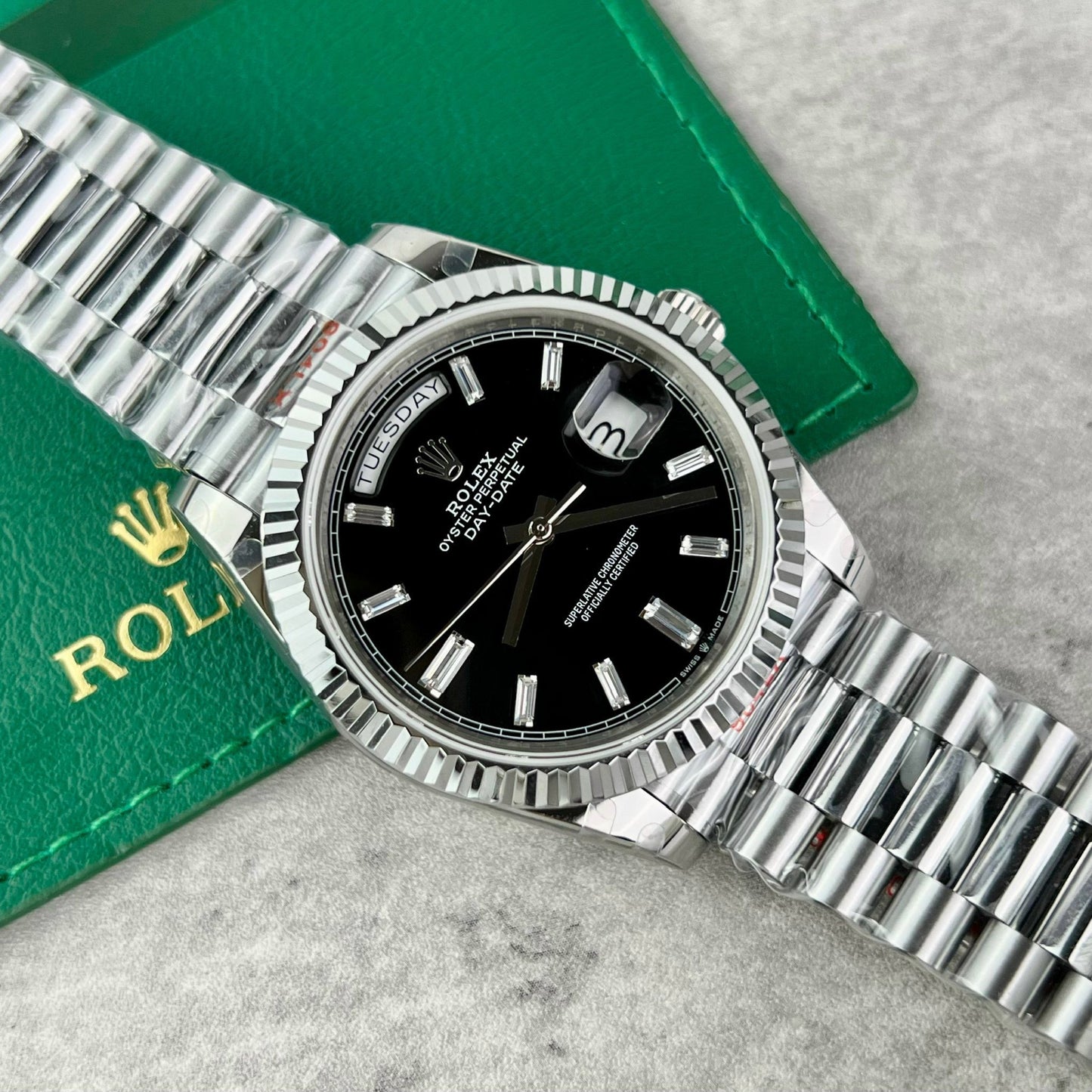 Rolex Day Date M228239 1:1 Meilleure édition GM Factory V2 Cadran noir