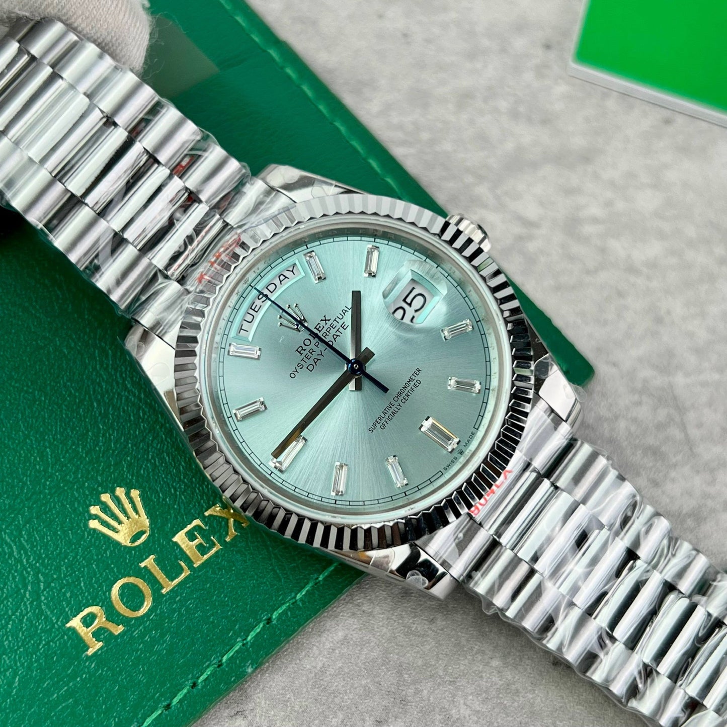 Rolex Day Date M228239 1:1 Meilleure édition GM Factory V2 Cadran Tiffany bleu