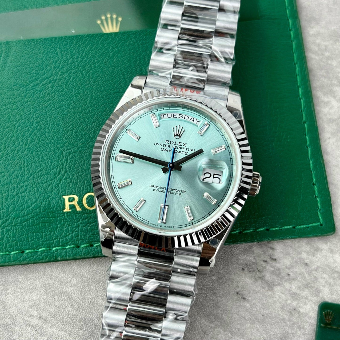 Rolex Day Date M228239 1:1 Meilleure édition GM Factory V2 Cadran Tiffany bleu