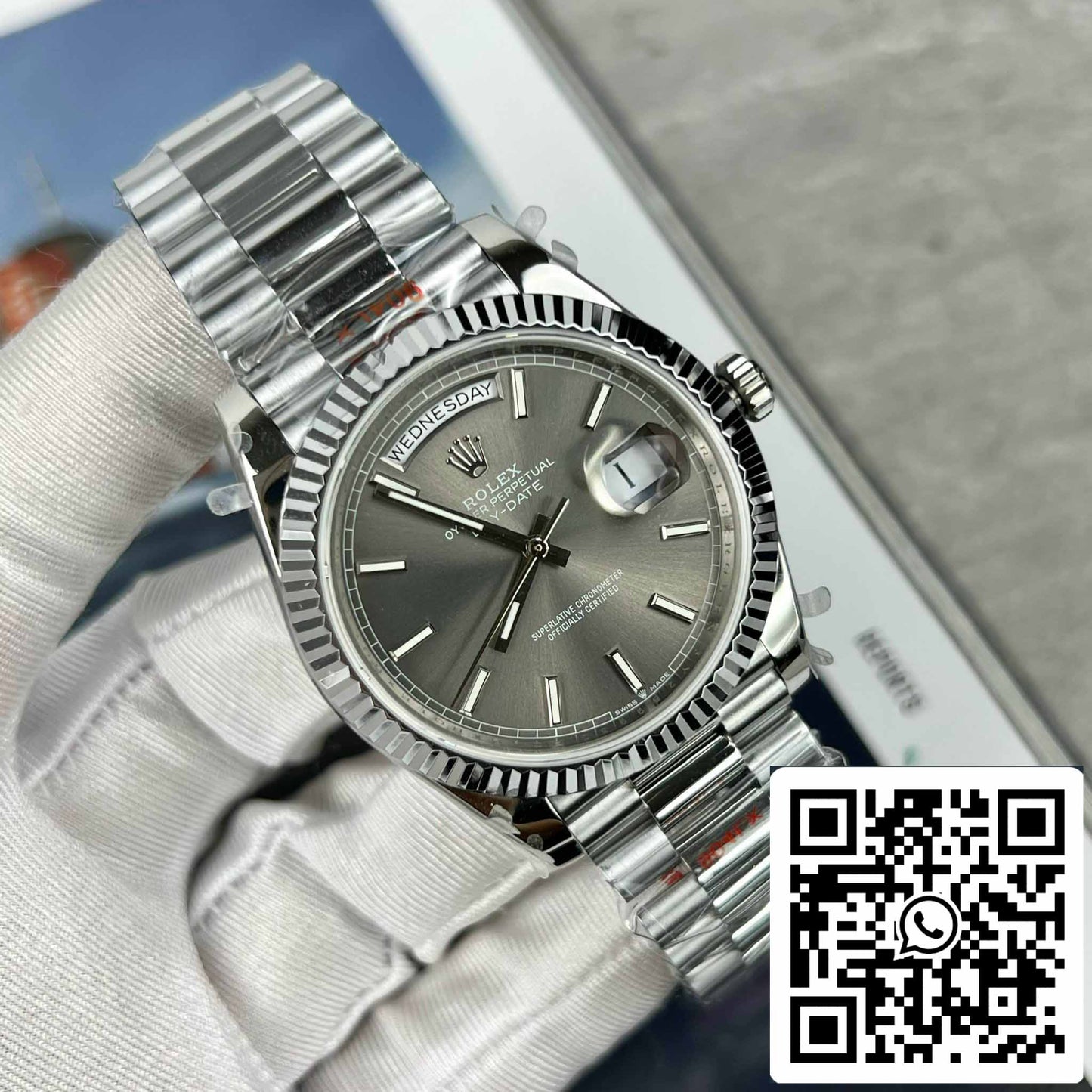 Rolex Day-Date M228236-0013 Platinum slate dial Best 1:1 Edition GM Factory V2
