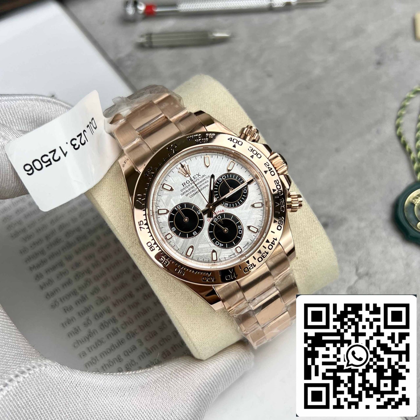 Beste Replik des ROLEX Cosmograph Daytona 116505 Roségold-Meteoriten-Zifferblatt – 18 Karat Roségold beschichtet