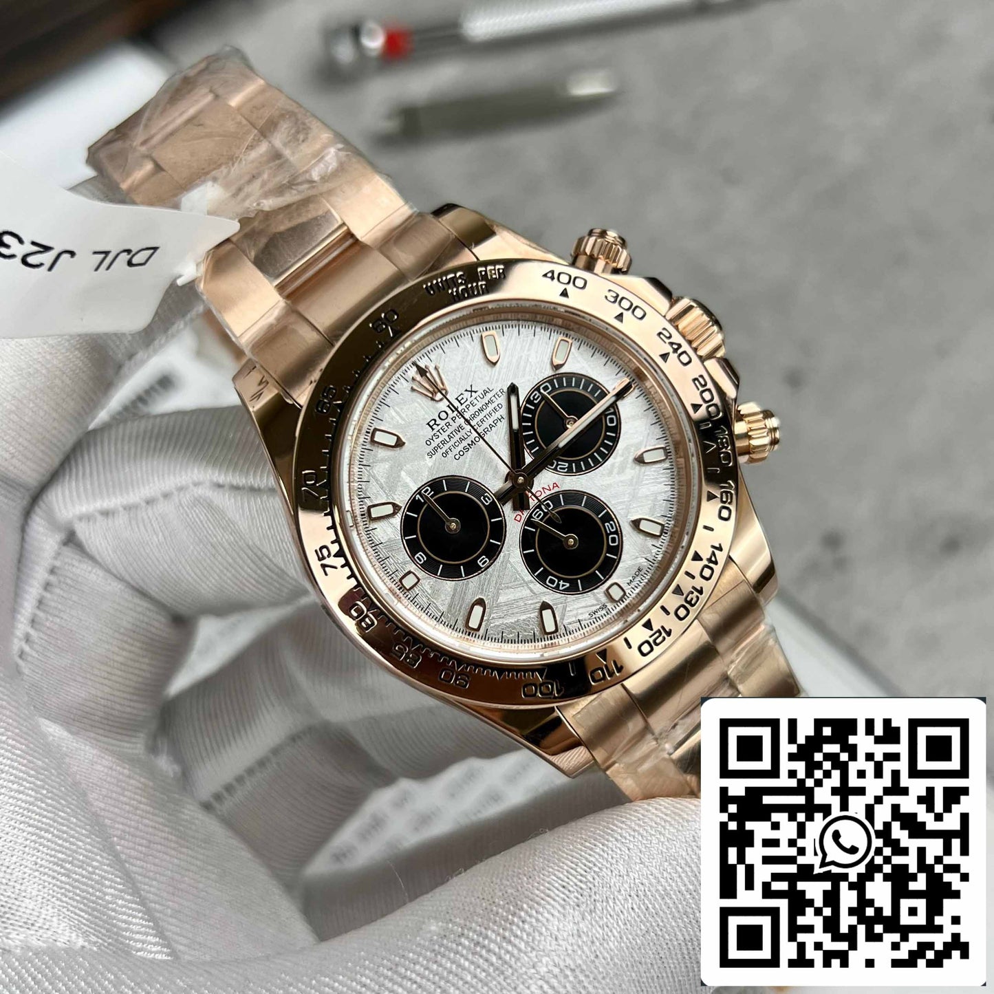 Beste Replik des ROLEX Cosmograph Daytona 116505 Roségold-Meteoriten-Zifferblatt – 18 Karat Roségold beschichtet