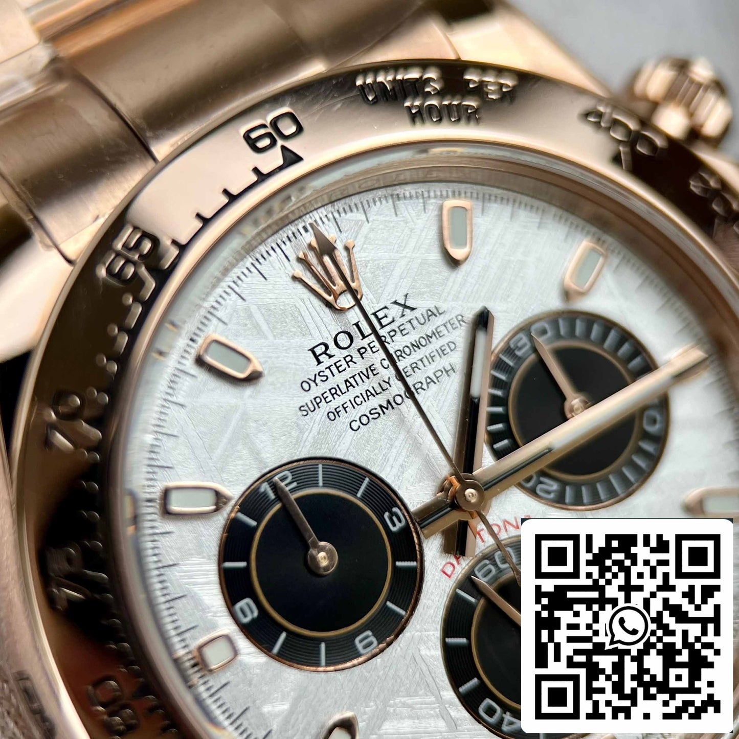 Beste Replik des ROLEX Cosmograph Daytona 116505 Roségold-Meteoriten-Zifferblatt – 18 Karat Roségold beschichtet