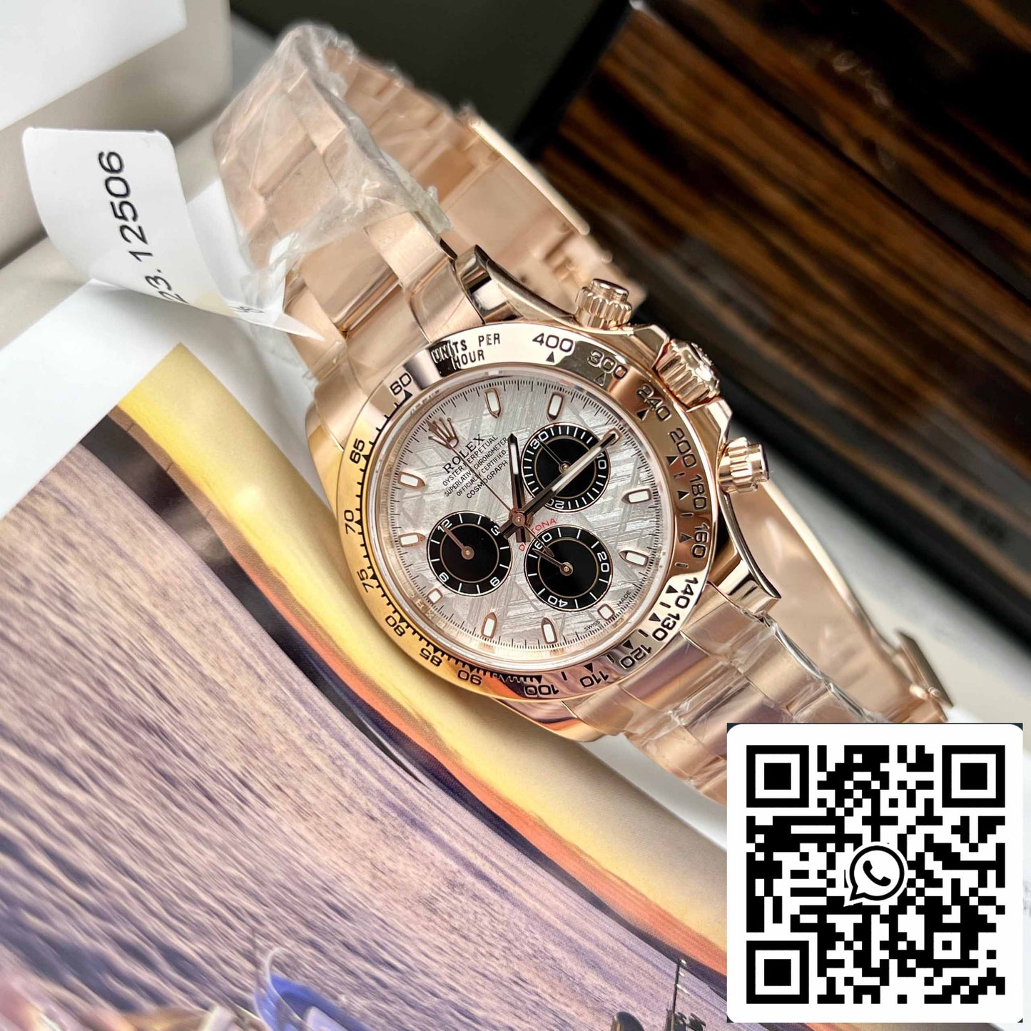 Beste Replik des ROLEX Cosmograph Daytona 116505 Roségold-Meteoriten-Zifferblatt – 18 Karat Roségold beschichtet