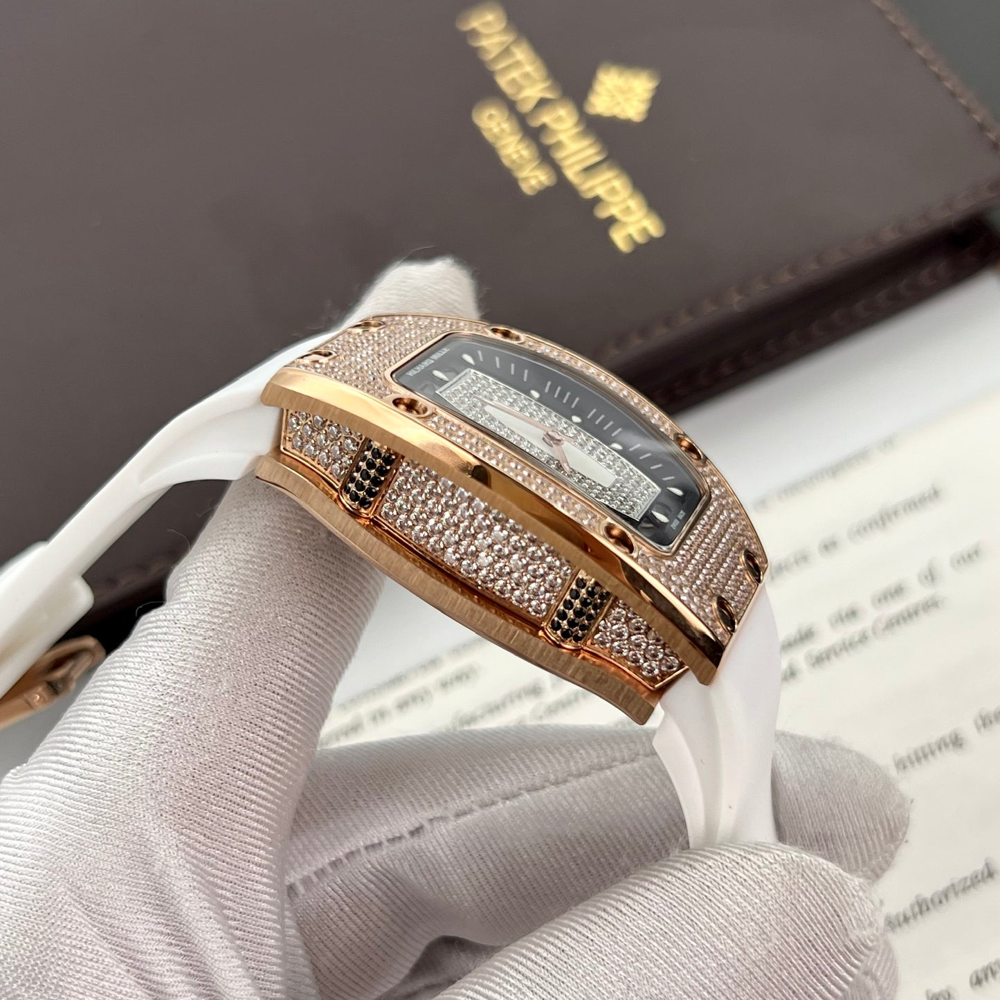 Richard Mille RM 07-01 1:1 Best Edition RM Factory Custom Full Diamonds Case