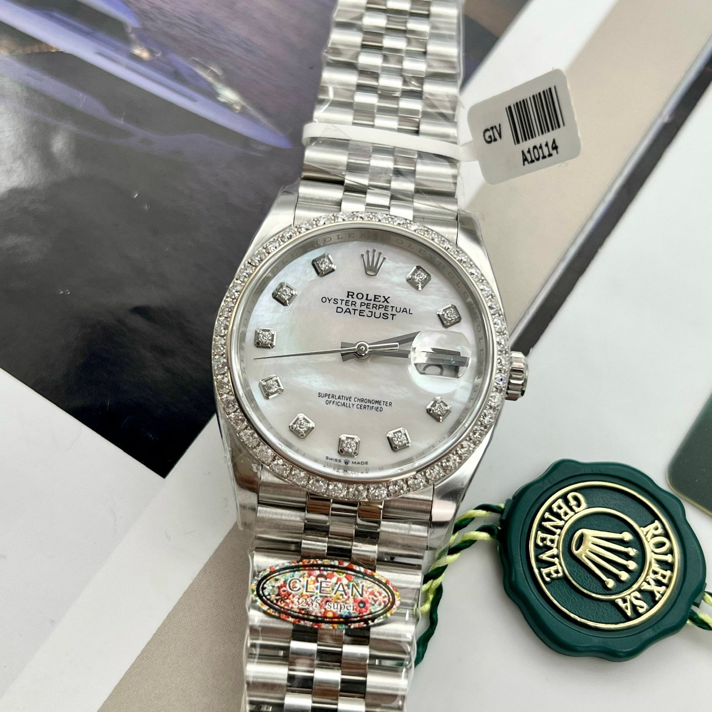 Rolex Datejust M278274-0006 Perlmutt-Zifferblatt, individuelle Diamanten-Lünette