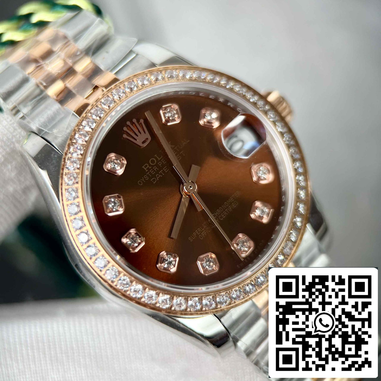 Replik Rolex Lady-Datejust M279171-0011 Oystersteel EW Factory Lünette Stein