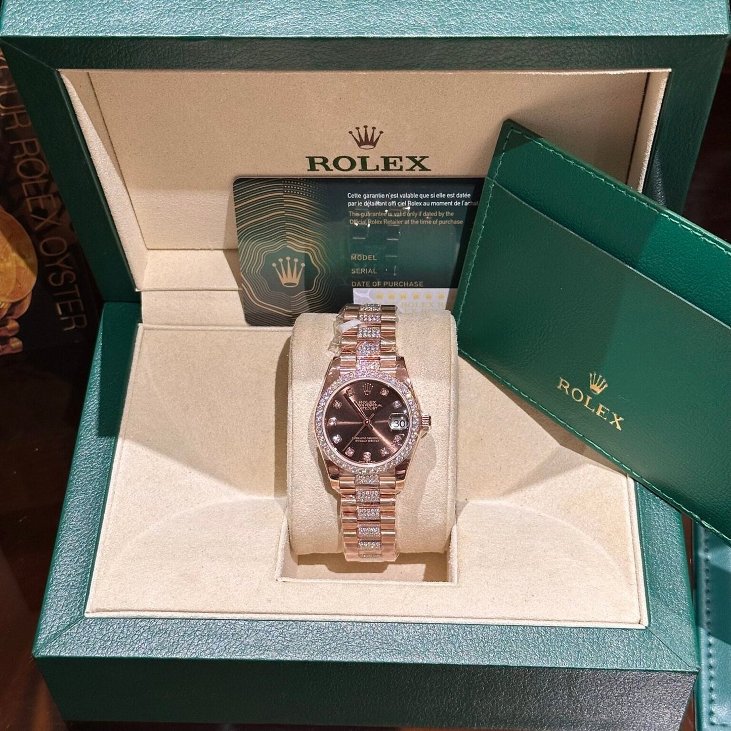 Rolex Datejust 31 278275 enveloppée d'or rose 18 carats et de diamants 1:1 meilleure édition