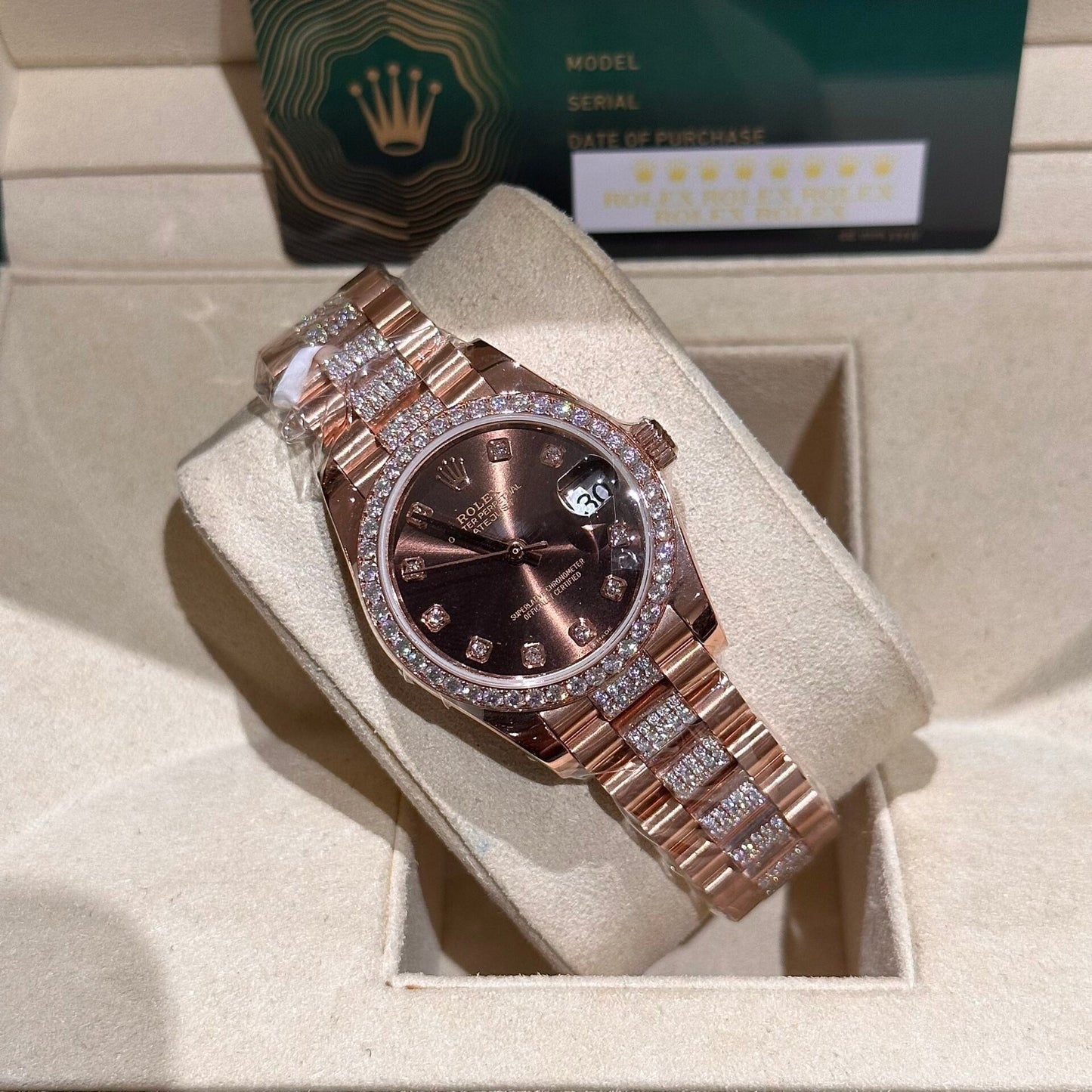 Rolex Datejust 31 278275 enveloppée d'or rose 18 carats et de diamants 1:1 meilleure édition