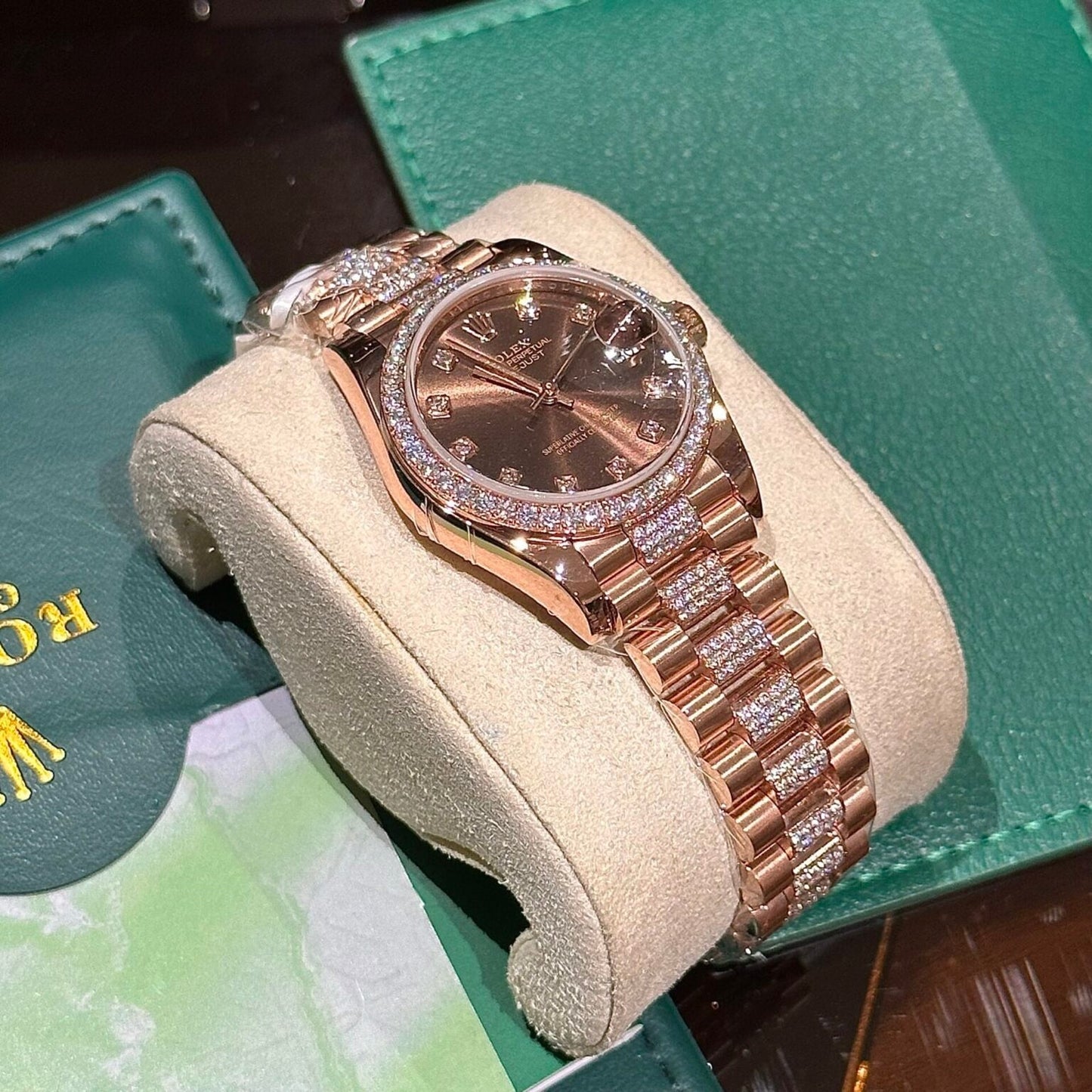 Rolex Datejust 31 278275 wrapped 18k rose gold and diamonds 1:1 best edition