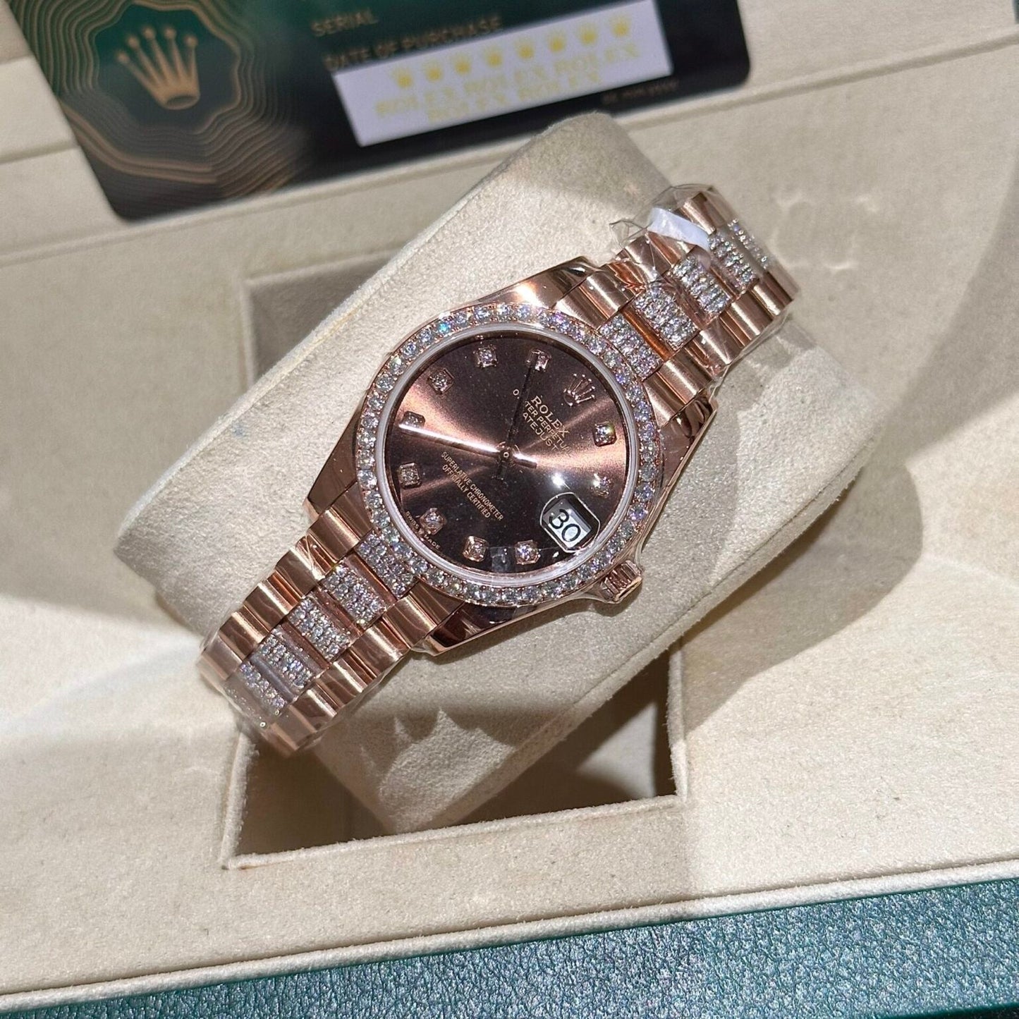 Rolex Datejust 31 278275 enveloppée d'or rose 18 carats et de diamants 1:1 meilleure édition