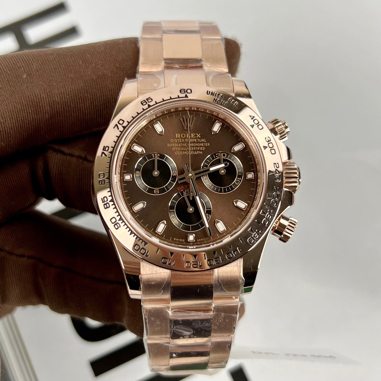 Rolex Cosmograph Daytona 116505 Schokoladenzifferblatt 1:1 Best Edition BTF 18 Karat Roségold