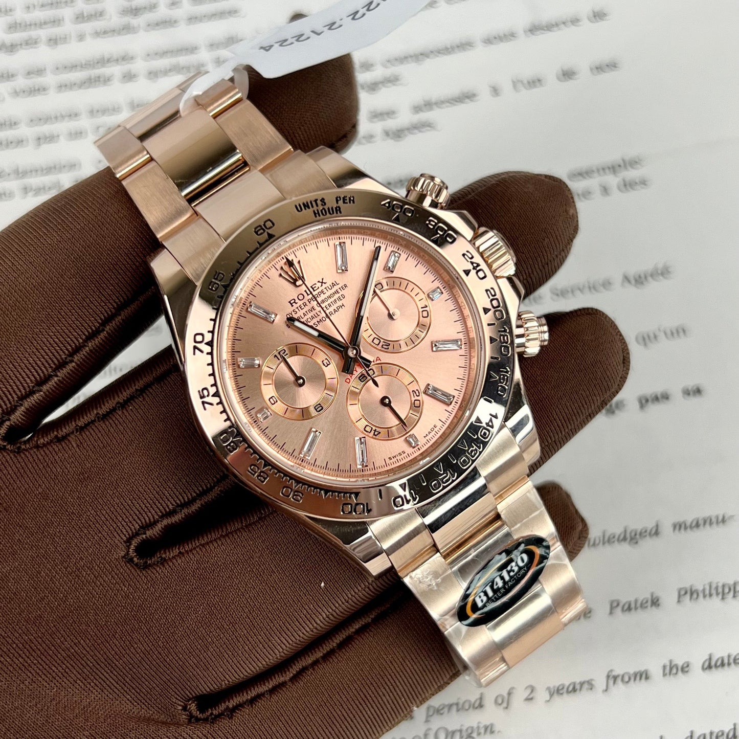 Réplique Rolex Cosmograph Daytona 40 mm or Everose 116505 1: 1 meilleure édition BTF