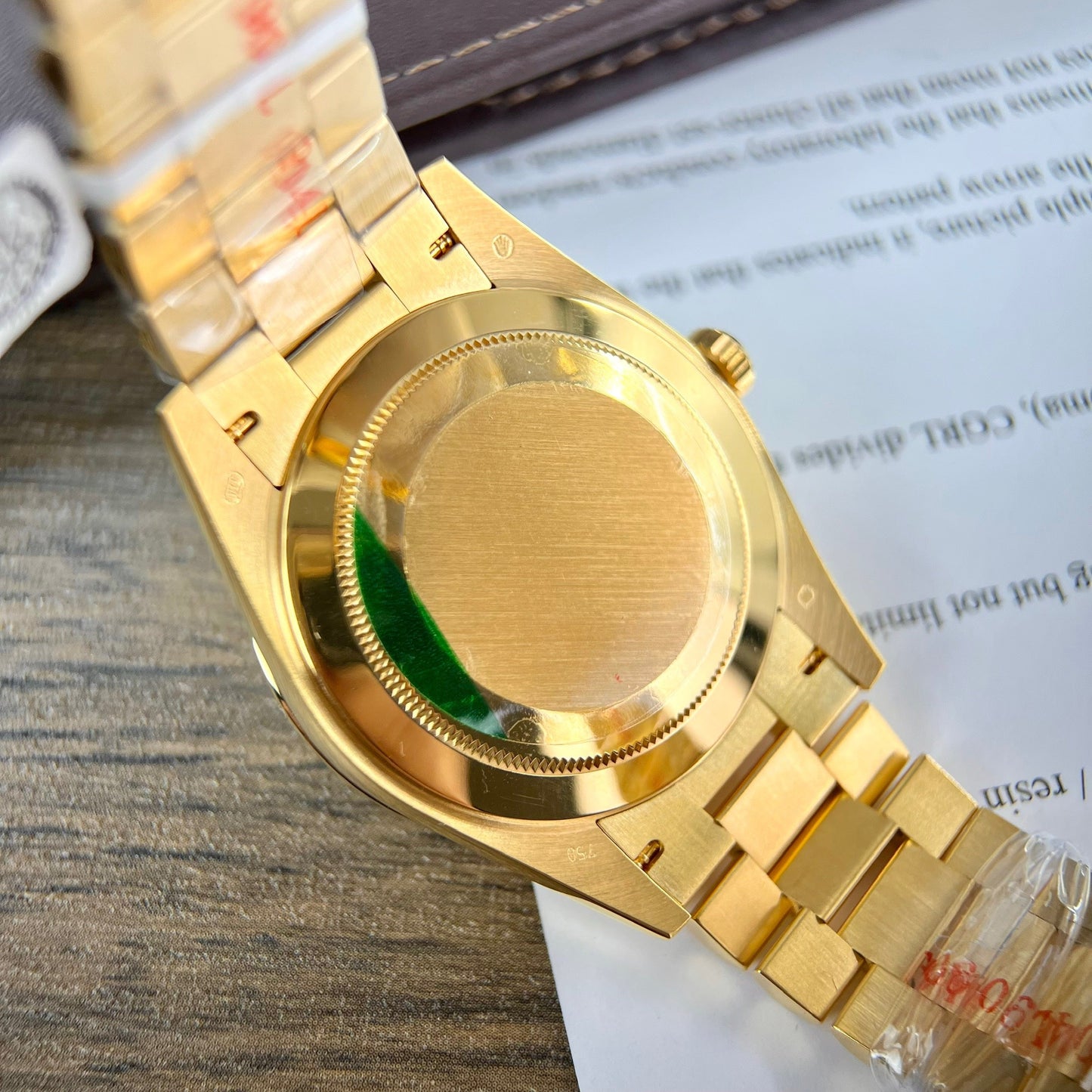 Rolex Day-Date 40 Yellow Gold 228238 Green Rom 1:1 best edition 175 gram V3 GM Factory CounterWeight Version