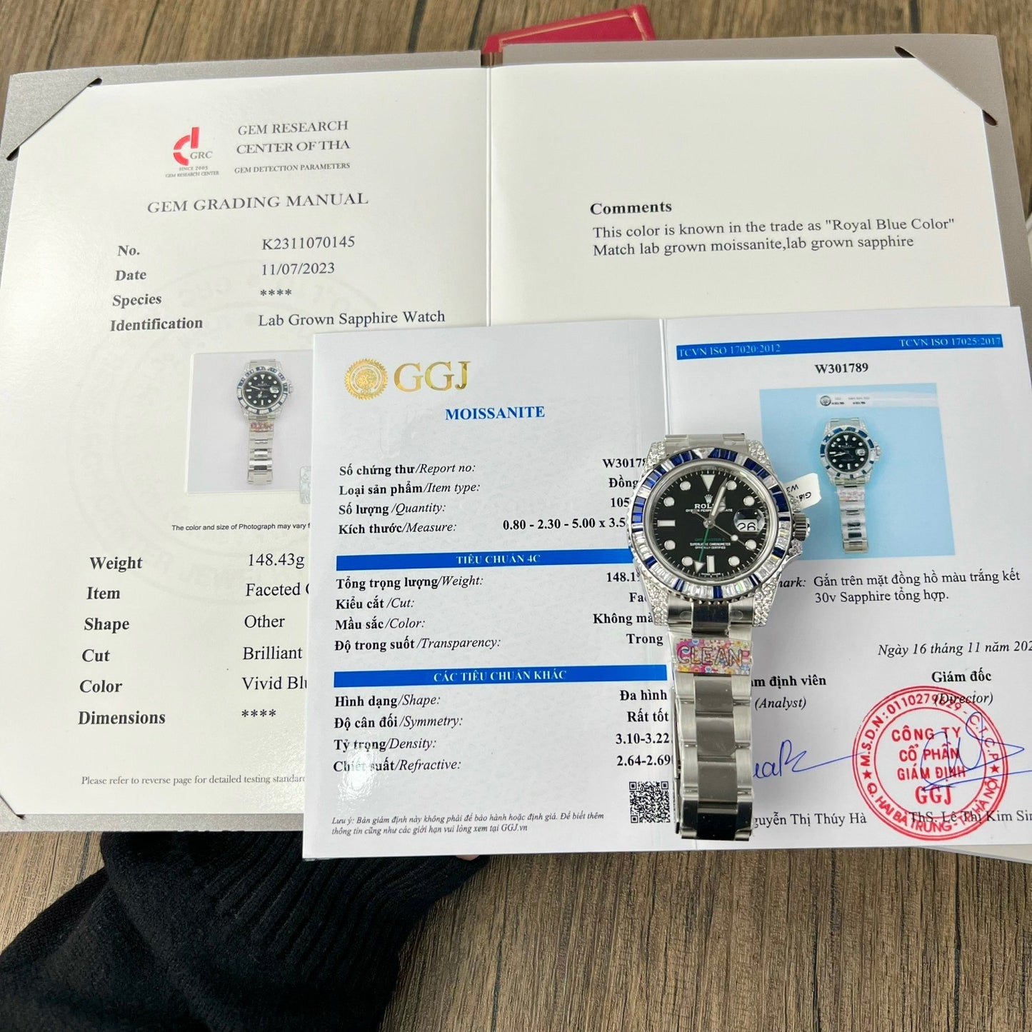 Rolex GMT Master II 116759SARU 1:1 meilleure édition personnalisée avec cadran noir rubis saphir et moissanite