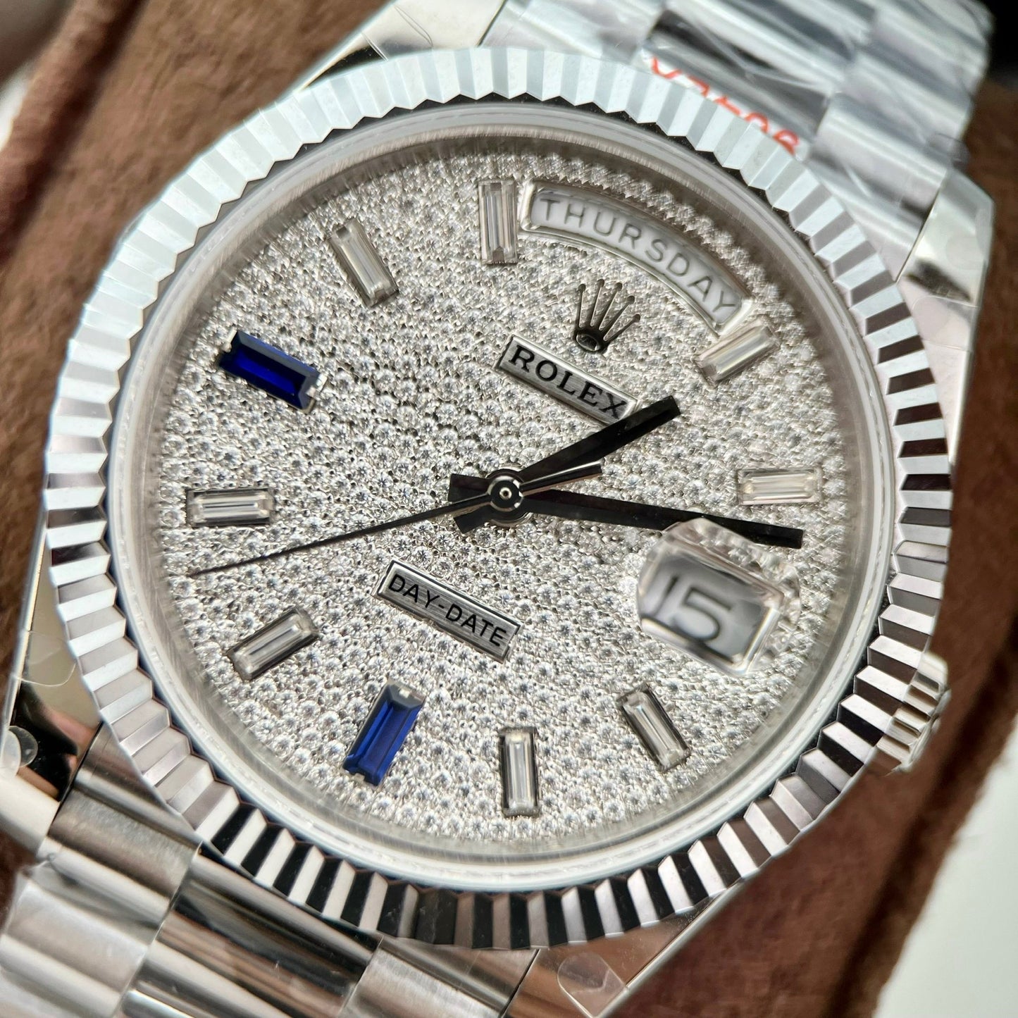 Rolex Day Date 40 228349RBR Pave Diamonds Dial 1:1 Best Edition GM Factory V2 Counterweight version