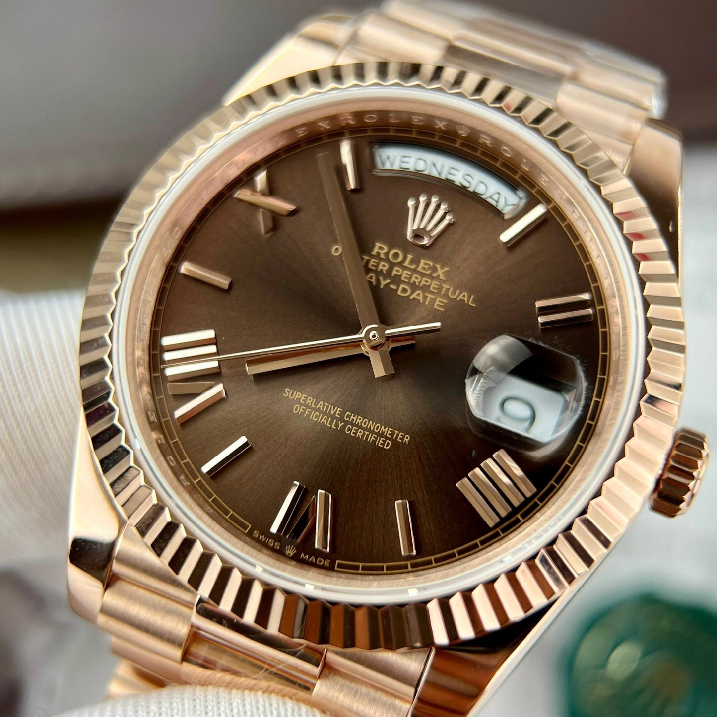 Rolex Day Date President Automatique 228235 Or rose 18 carats rempli 175 grammes GM V3 Version contrepoids