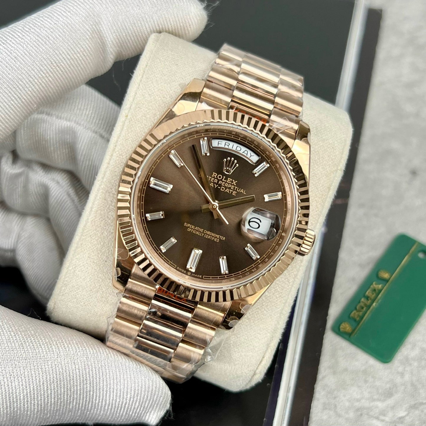 Rolex Day Date M228235-0003 1:1 Meilleure édition GM Factory V3 Cadran chocolat Version contrepoids