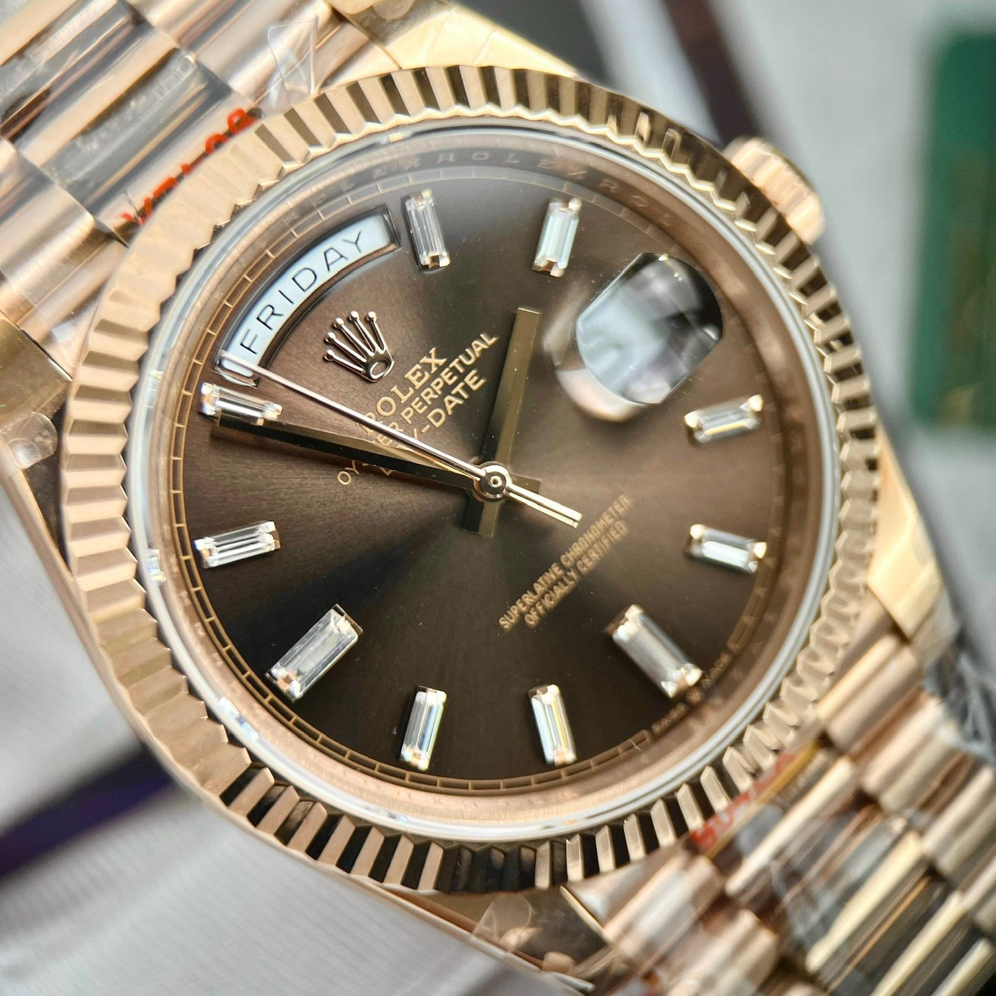 Rolex Day Date M228235-0003 1:1 Meilleure édition GM Factory V3 Cadran chocolat Version contrepoids