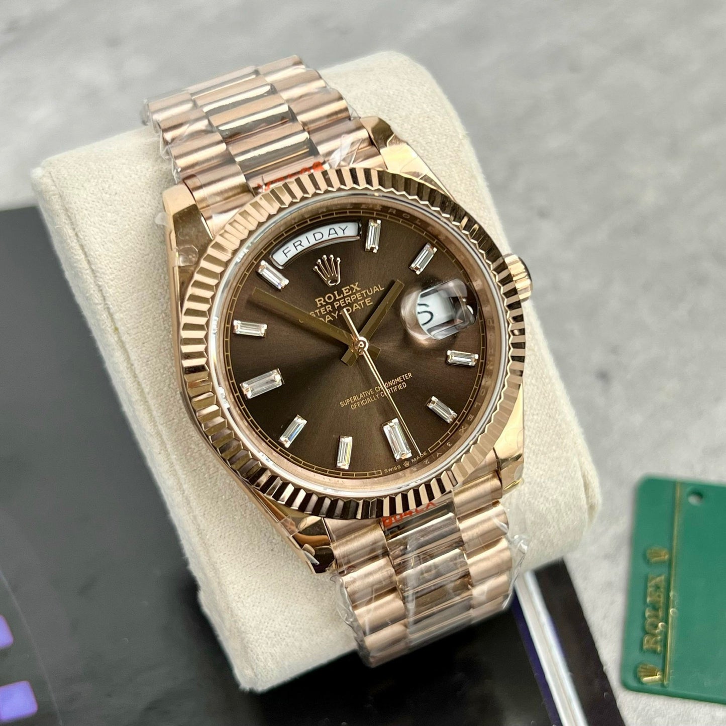 Rolex Day Date M228235-0003 1:1 Meilleure édition GM Factory V3 Cadran chocolat Version contrepoids