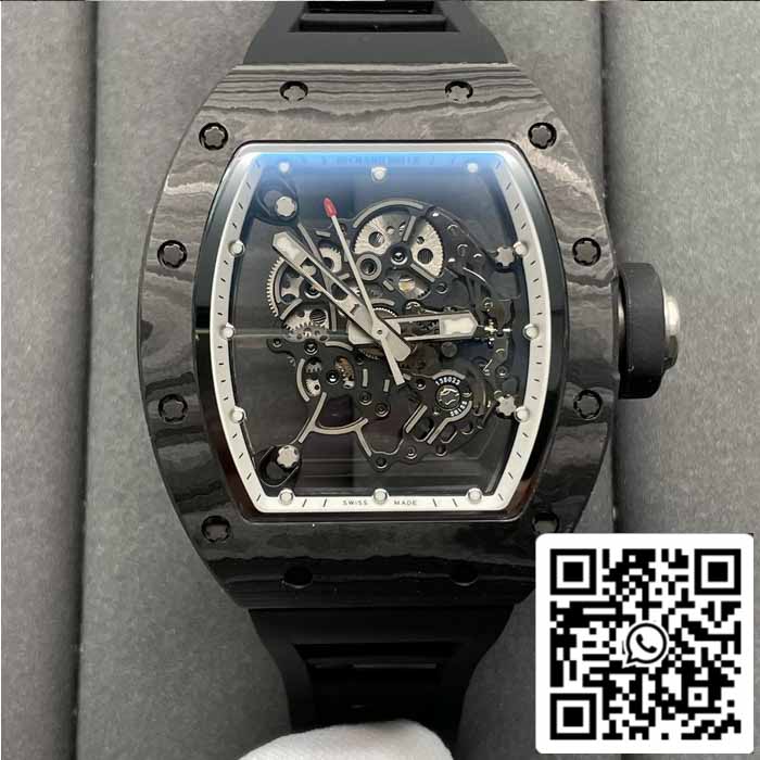 RICHARD MILLE  RM055 NTPT Carbon Fiber 1:1 Best Edition BBR Factory [V3] Black Rubber Strap