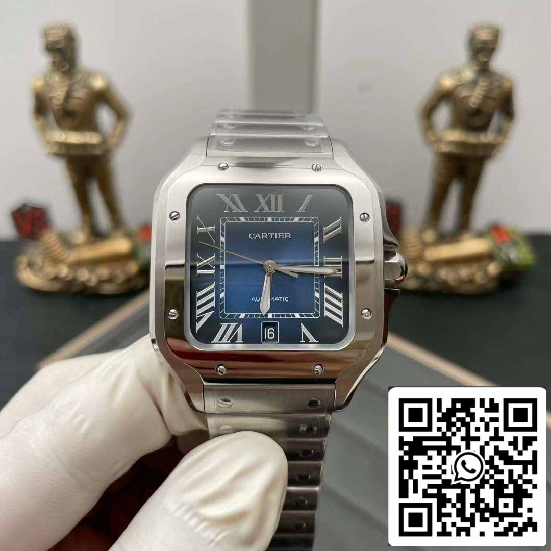 Cartier De Santos WSSA0013 2018 BV Factory 1: 1 Meilleure édition Cadran bleu Suisse ETA 9015 Bracelet Smartlinks en acier inoxydable Cadran bleu