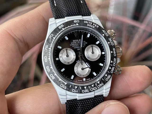 【4130 Movement DIW Modified Version】Rolex Cosmograph Daytona Series with White Carbon Fiber Case