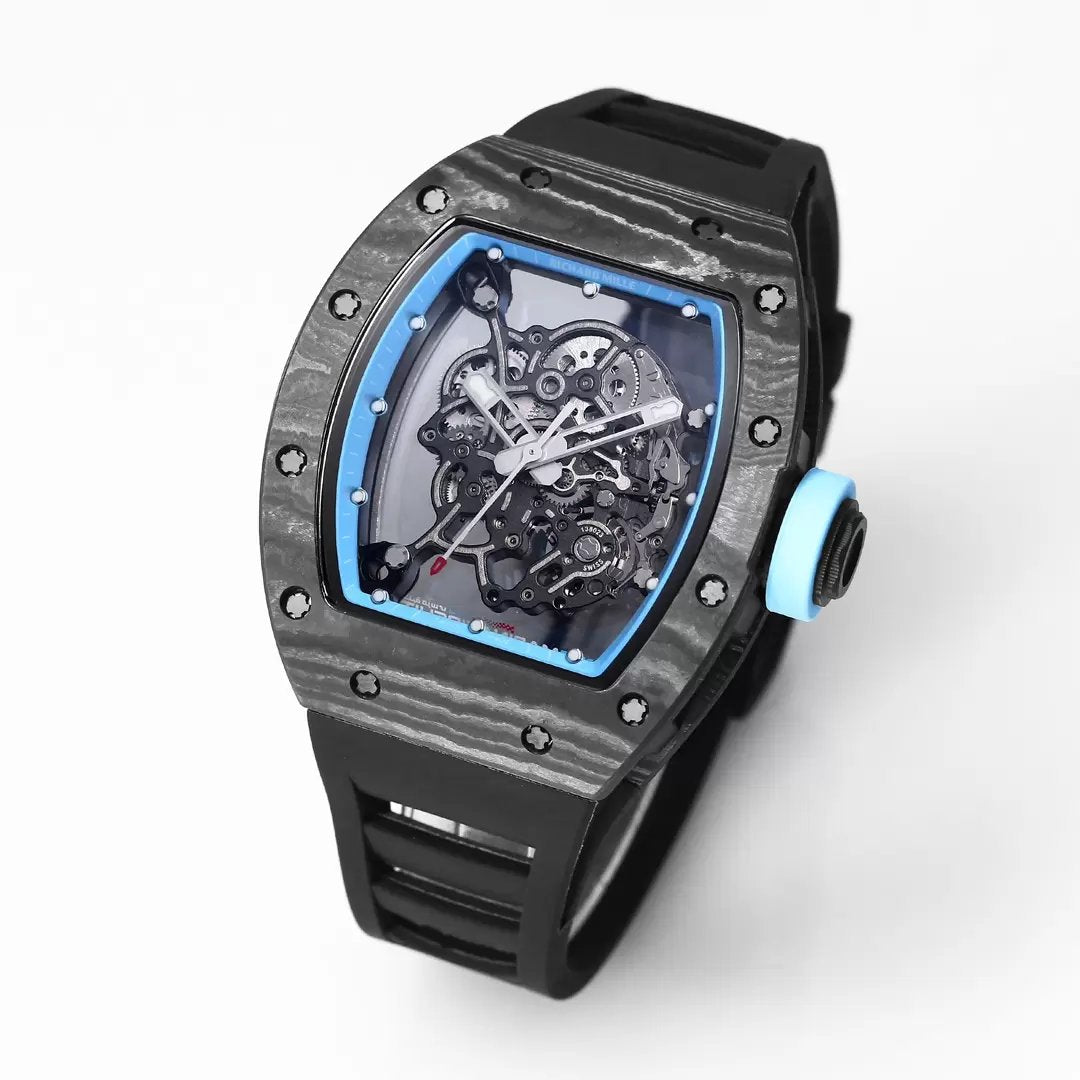 RICHARD MILLE RM055 Original redessiné 1:1 Meilleure édition BBR Factory 2024 Lunette bleue 