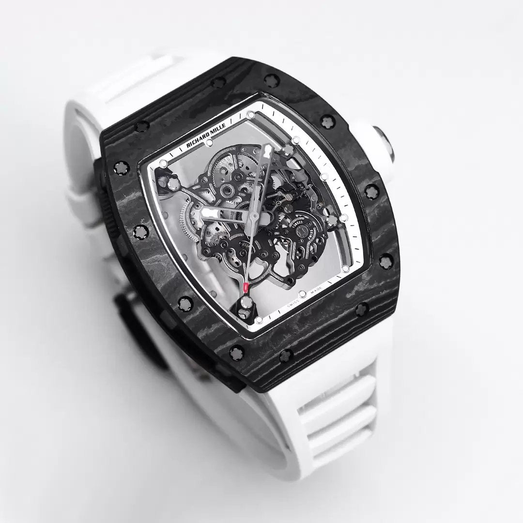 RICHARD MILLE RM055 Redesigned original 1:1 Best Edition BBR Factory 2024 White bezel Black Strap