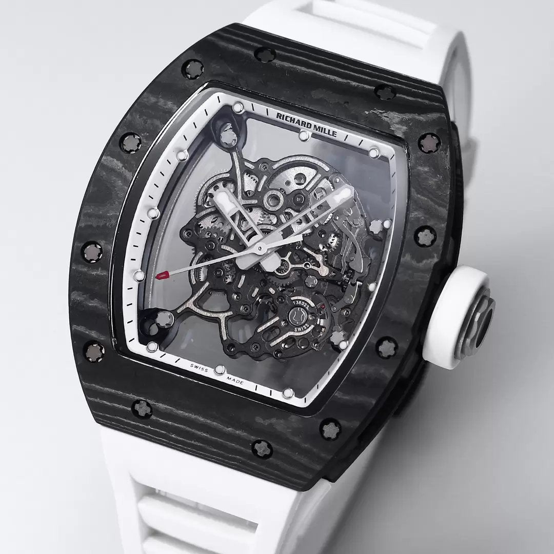 RICHARD MILLE RM055 Redesigned original 1:1 Best Edition BBR Factory 2024 White bezel Black Strap