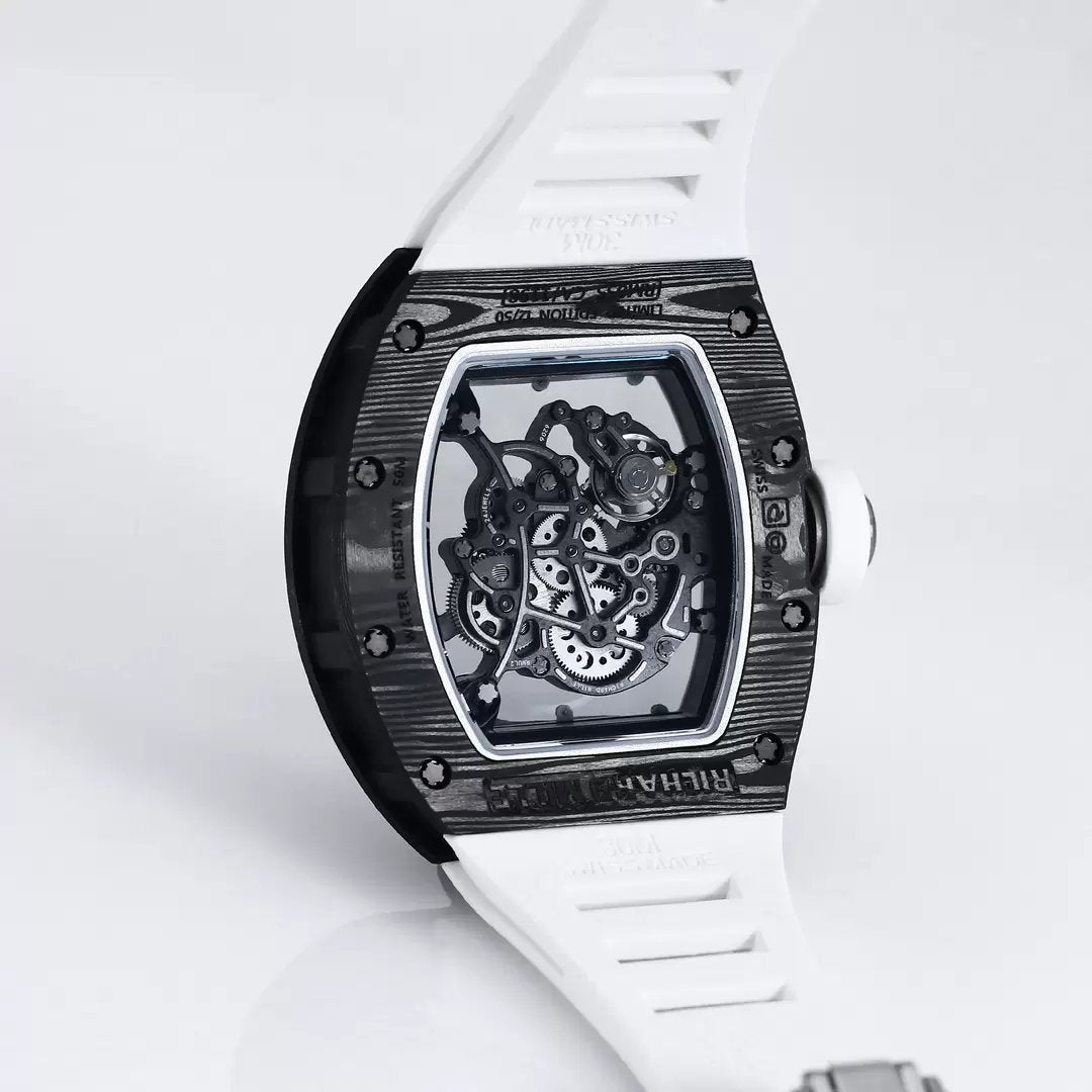 RICHARD MILLE RM055 Redesigned original 1:1 Best Edition BBR Factory 2024 White bezel Black Strap