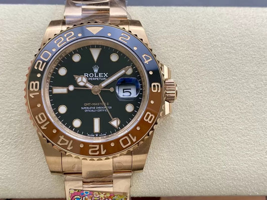 Rolex GMT Master II 126715CHNR-0001 1:1 Meilleure édition Clean Factory Or rose